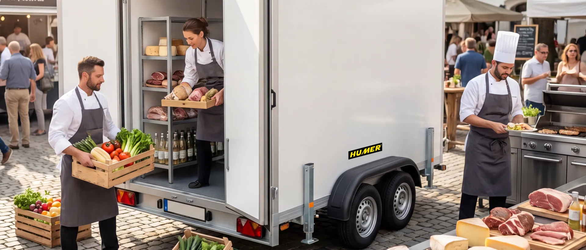 HUMER Kühlanhänger in Aktion