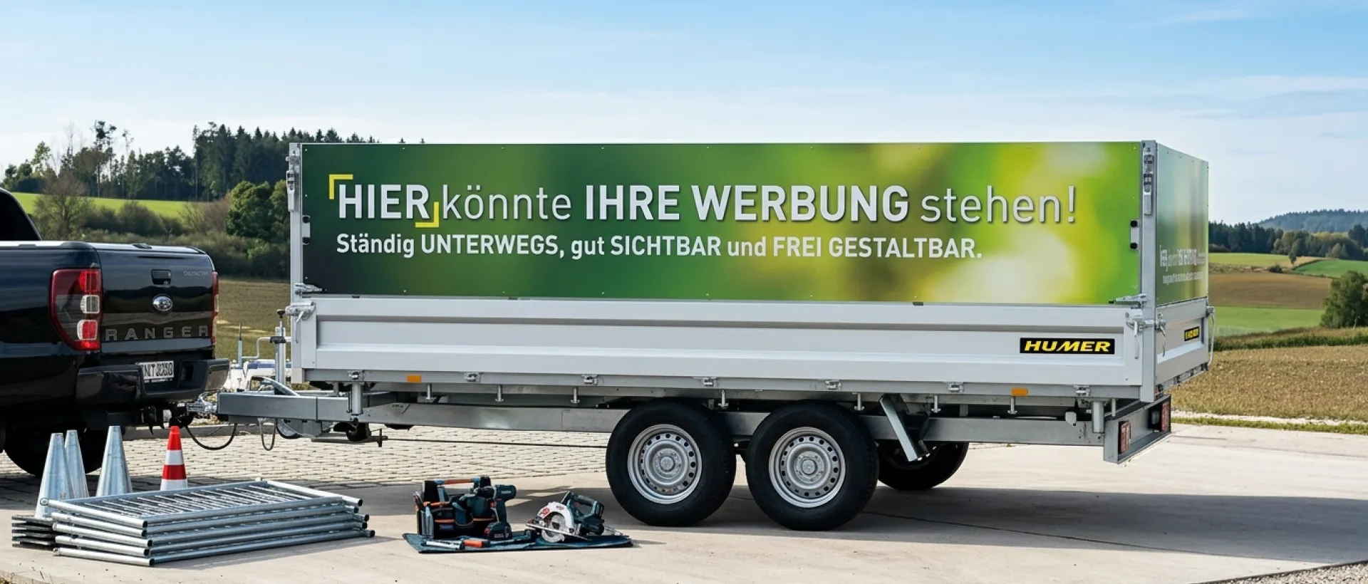 Anhänger zur rollenden Werbefläche