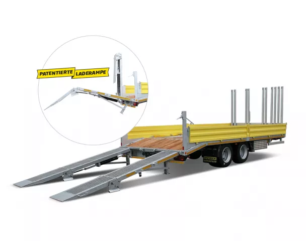 HUMER Tandem-Tieflader Räder unter der Ladefläche Typ HTT 14000